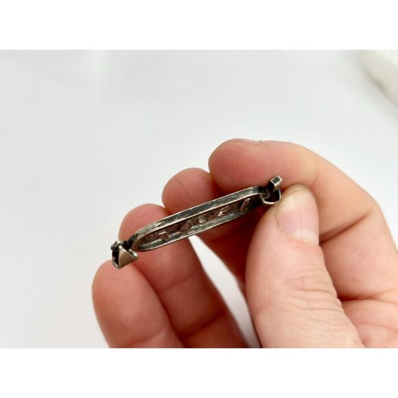 Sterling Silver Egyptian Pergament Hieroglyph Vintage Charm | Pendant | Trinket - Picture 5 of 8